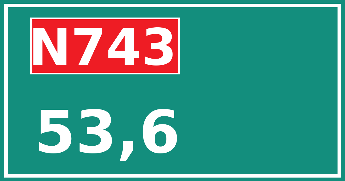 Hectometerbord N743 53,6