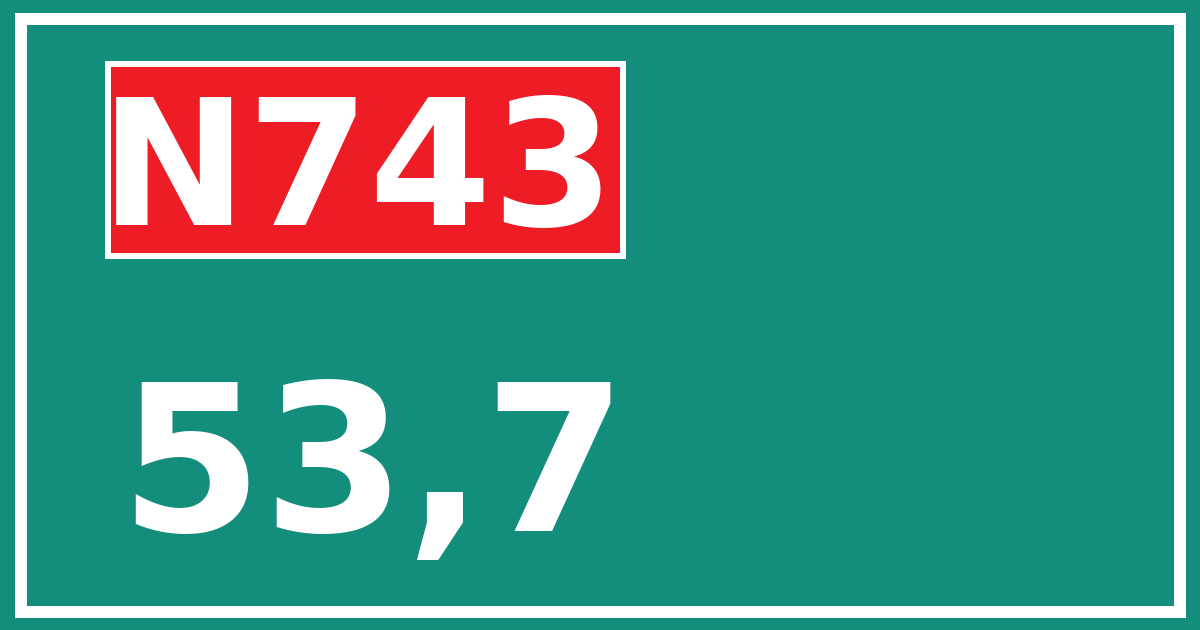 Hectometerbord N743 53,7