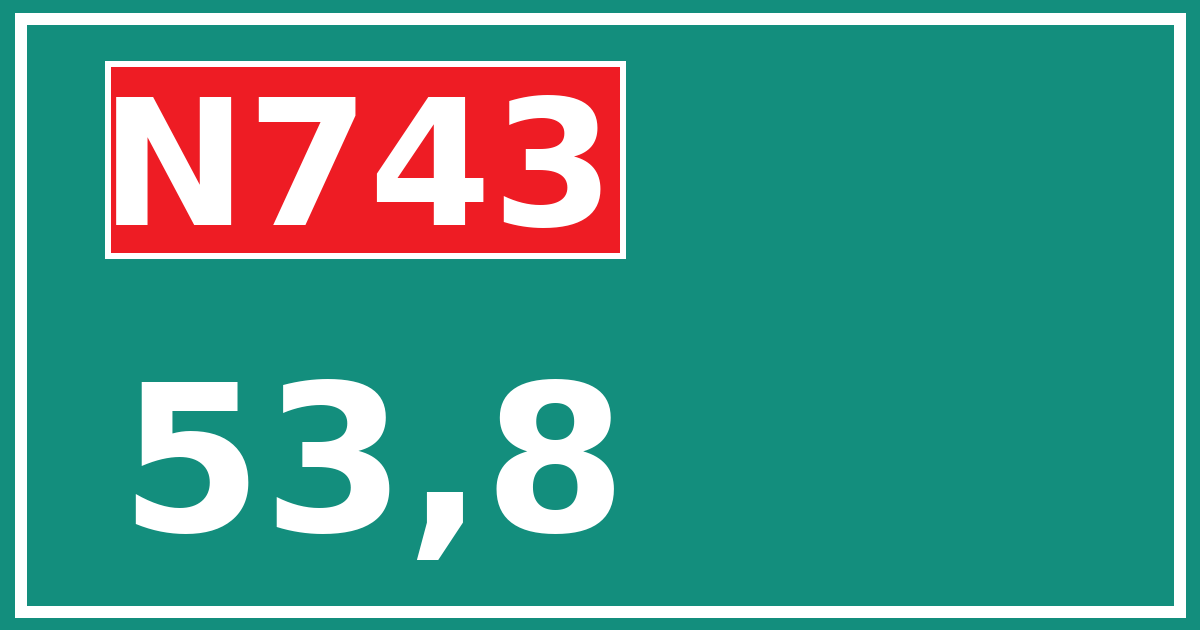 Hectometerbord N743 53,8