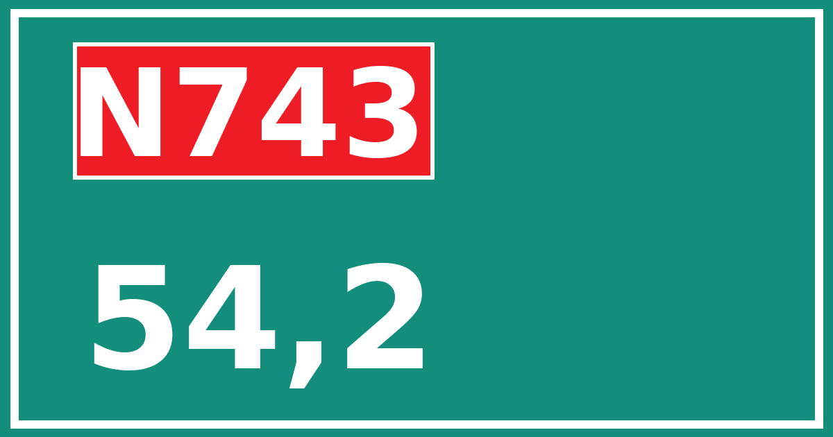 Hectometerbord N743 54,2