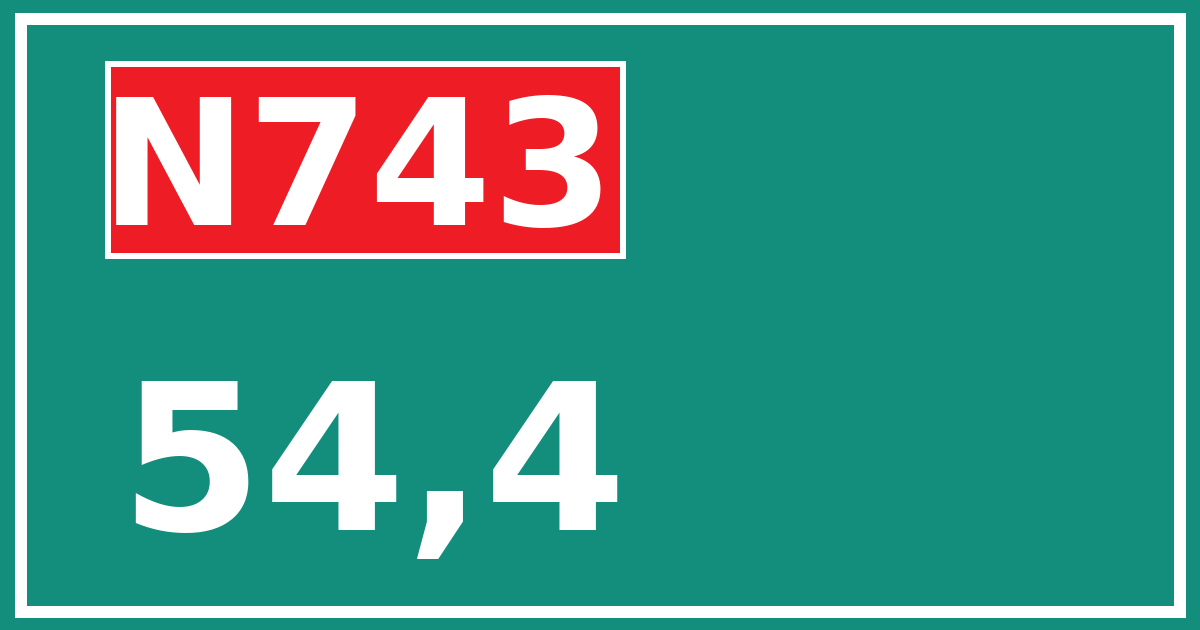Hectometerbord N743 54,4