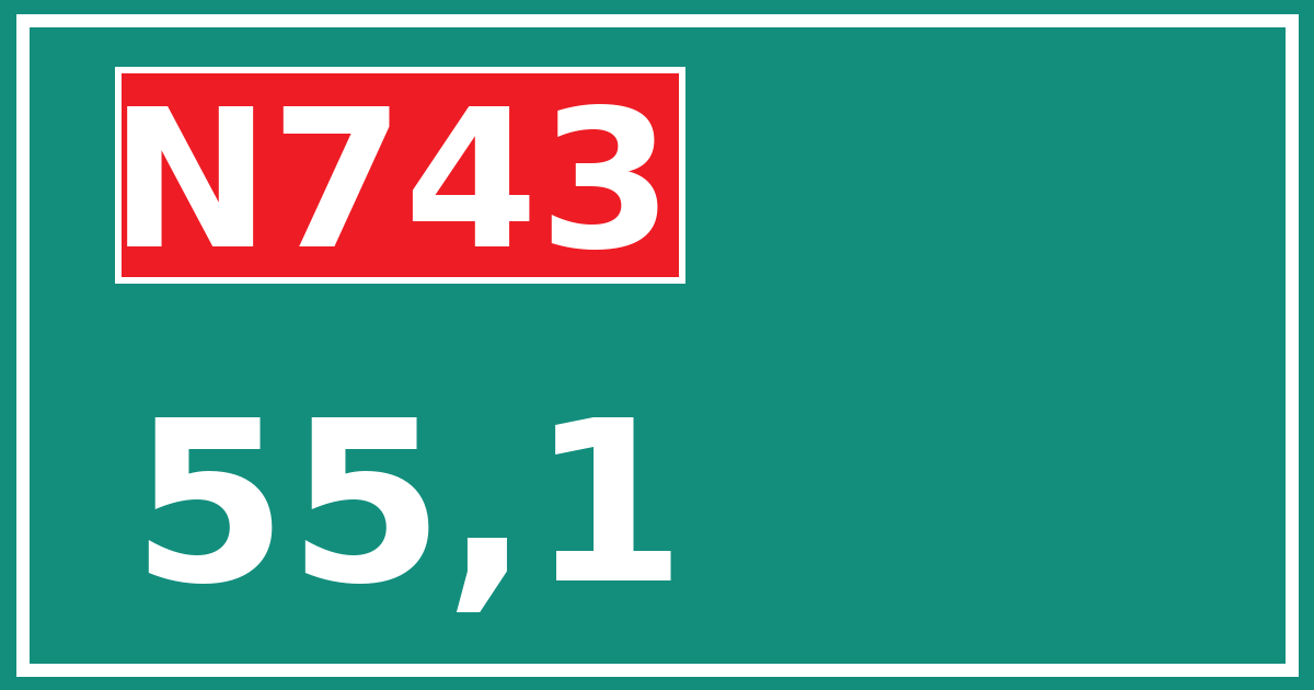 Hectometerbord N743 55,1