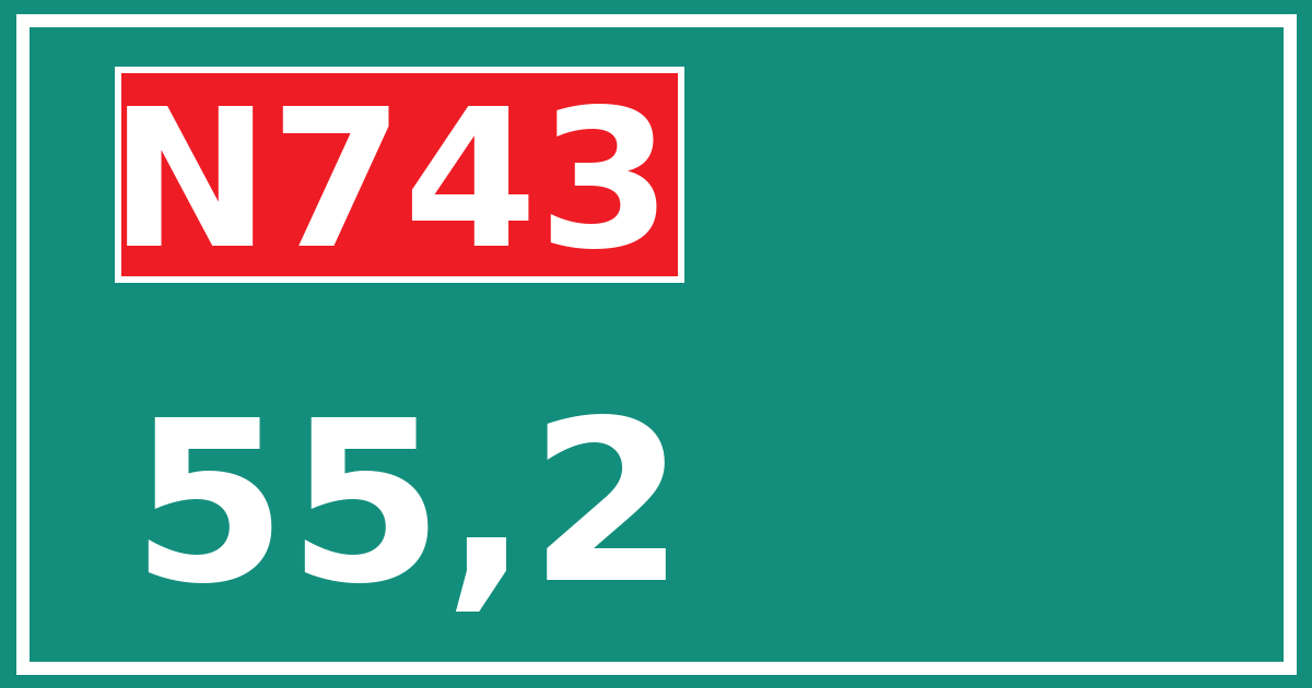 Hectometerbord N743 55,2