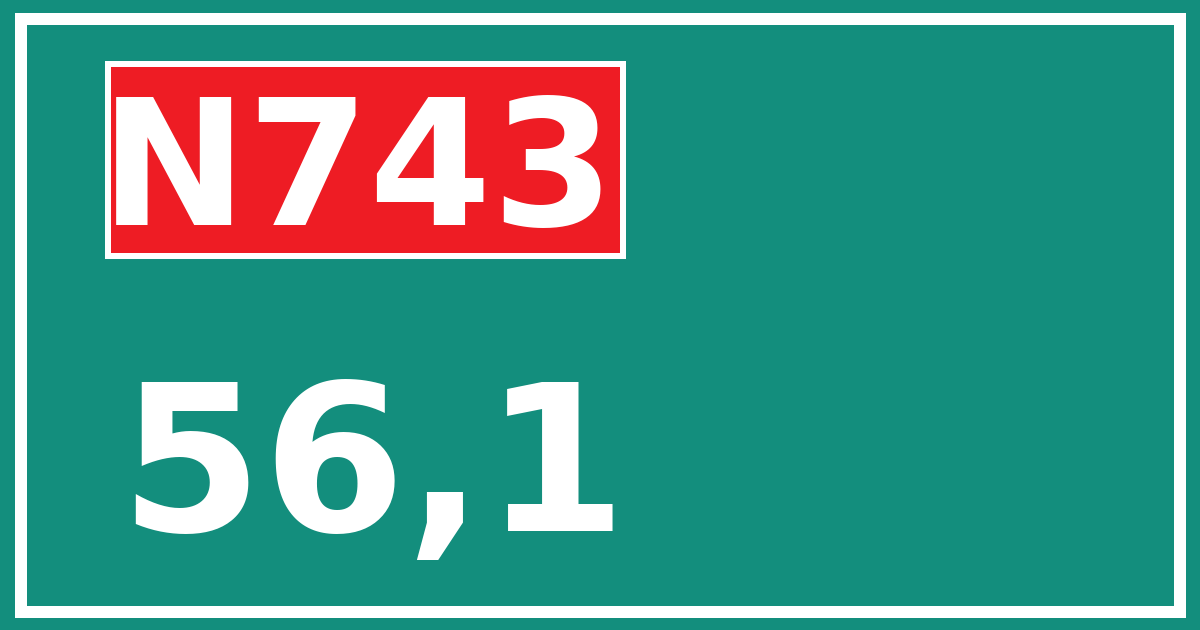 Hectometerbord N743 56,1