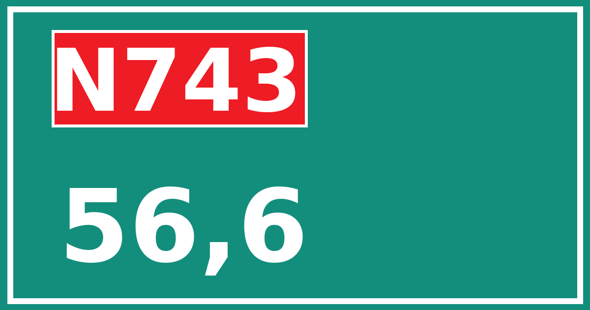 Hectometerbord N743 56,6