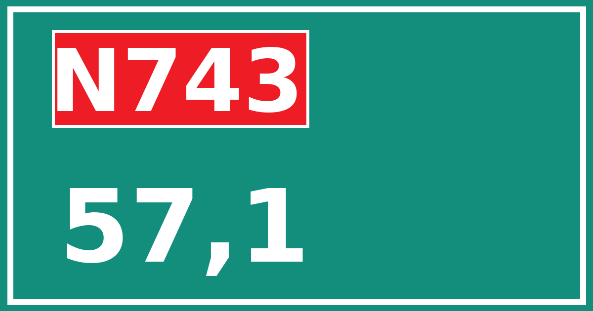 Hectometerbord N743 57,1