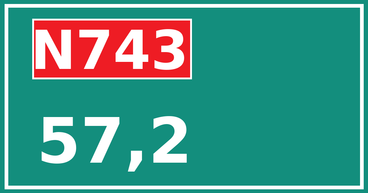 Hectometerbord N743 57,2