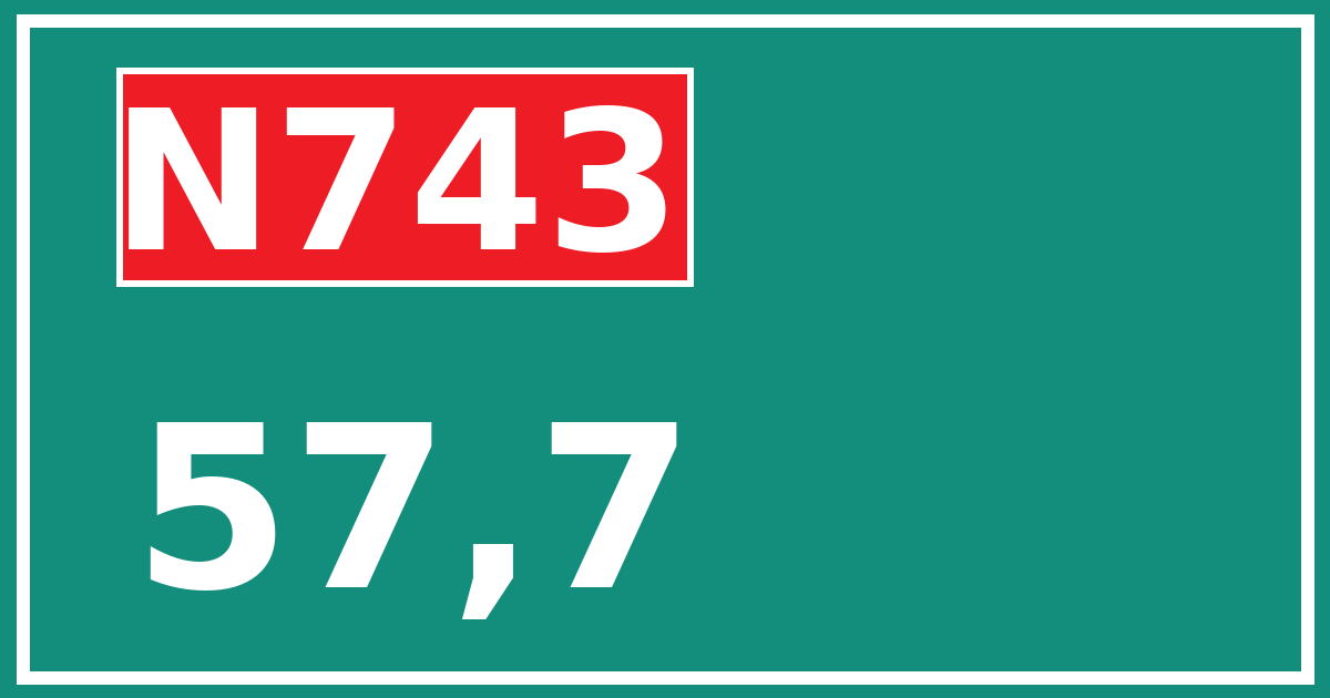 Hectometerbord N743 57,7