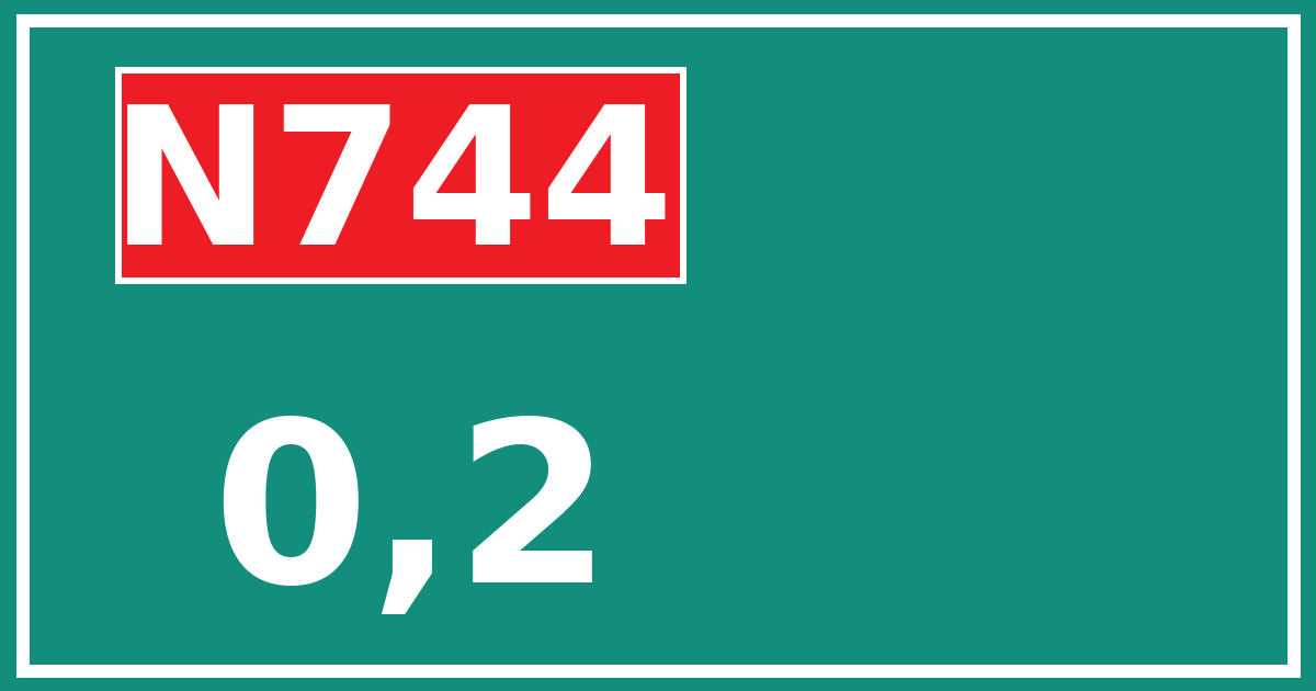 Hectometerbord N744 0,2