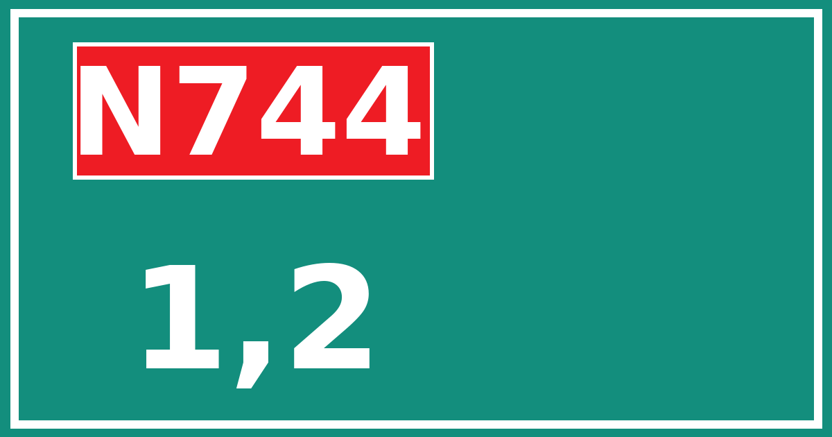 Hectometerbord N744 1,2