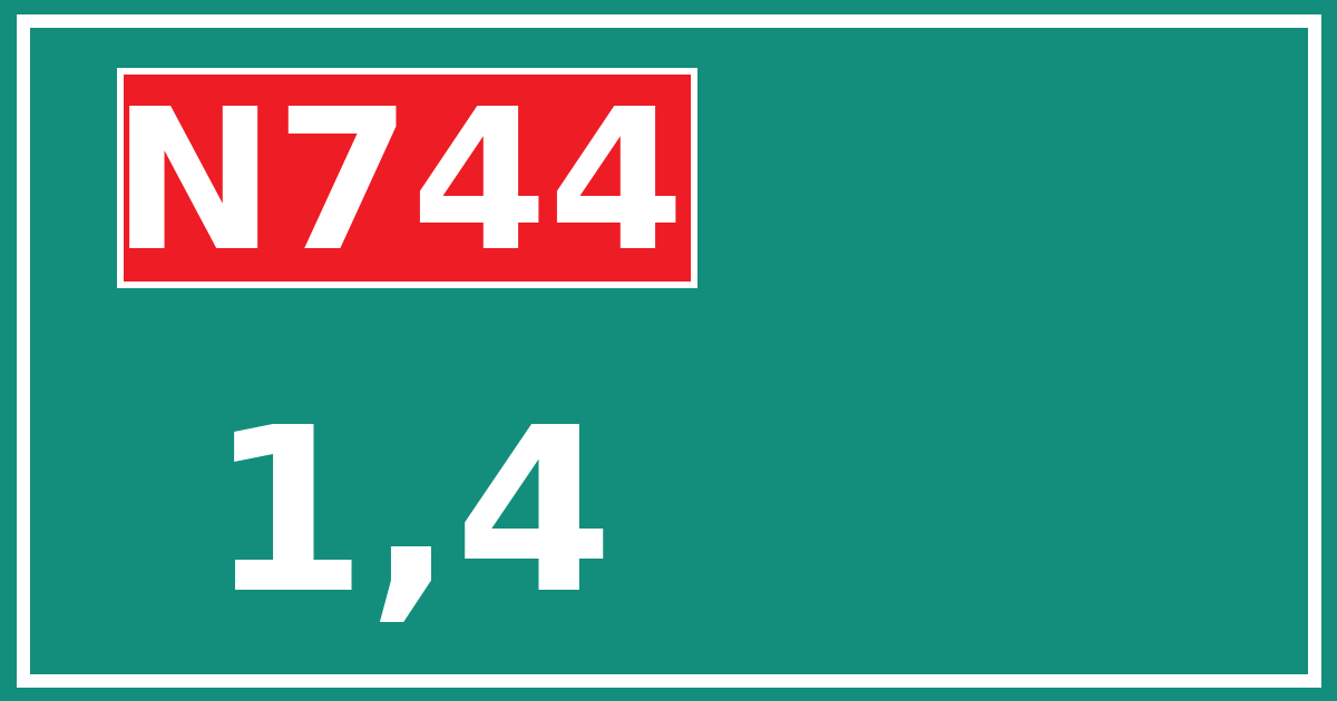 Hectometerbord N744 1,4