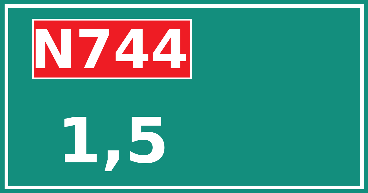 Hectometerbord N744 1,5