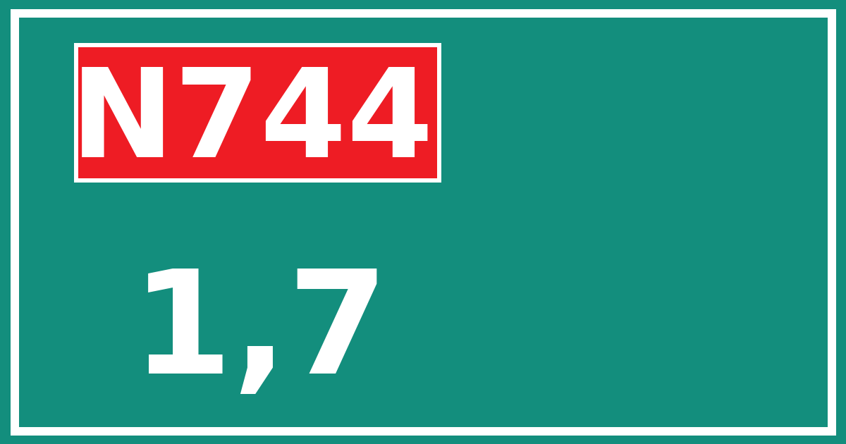 Hectometerbord N744 1,7