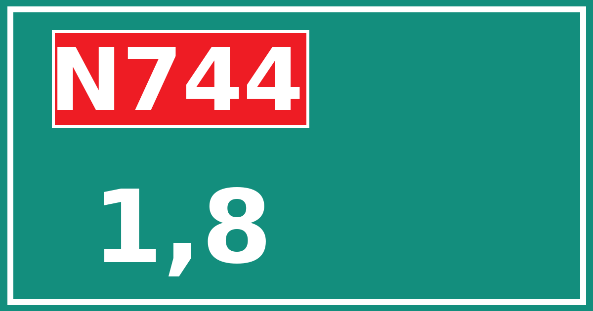 Hectometerbord N744 1,8