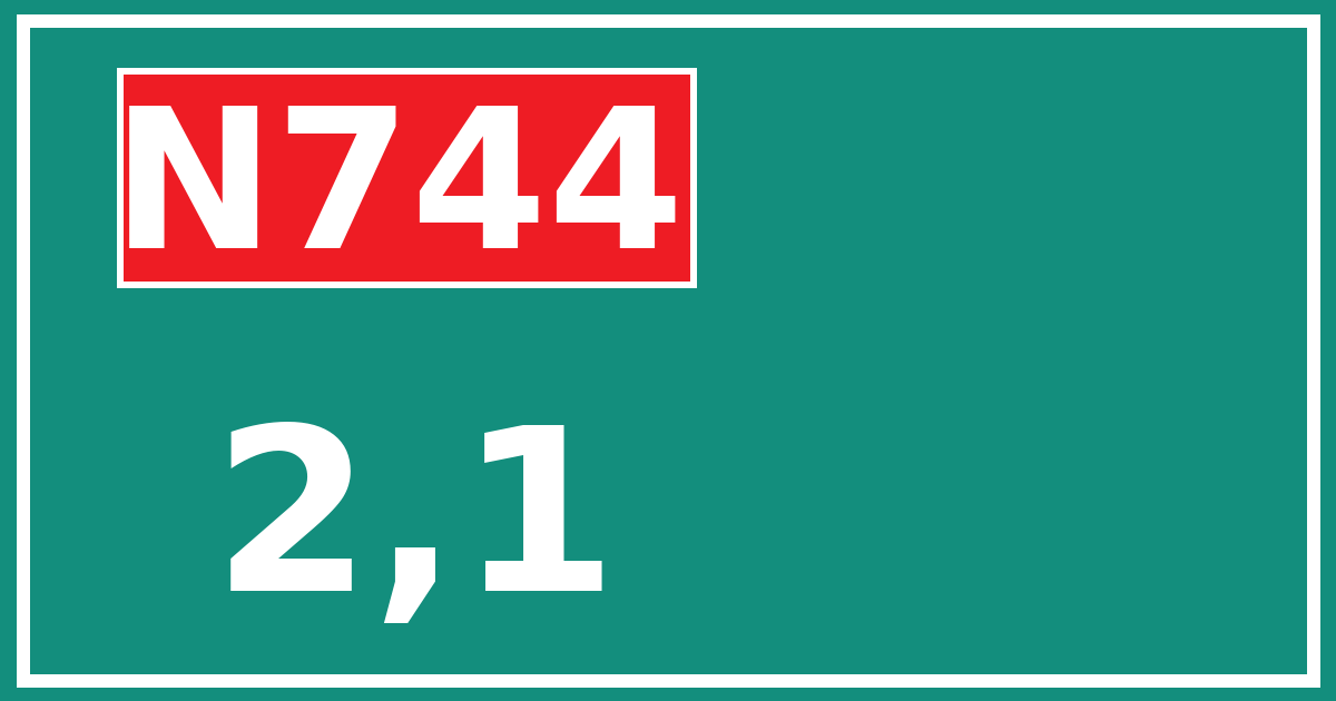 Hectometerbord N744 2,1