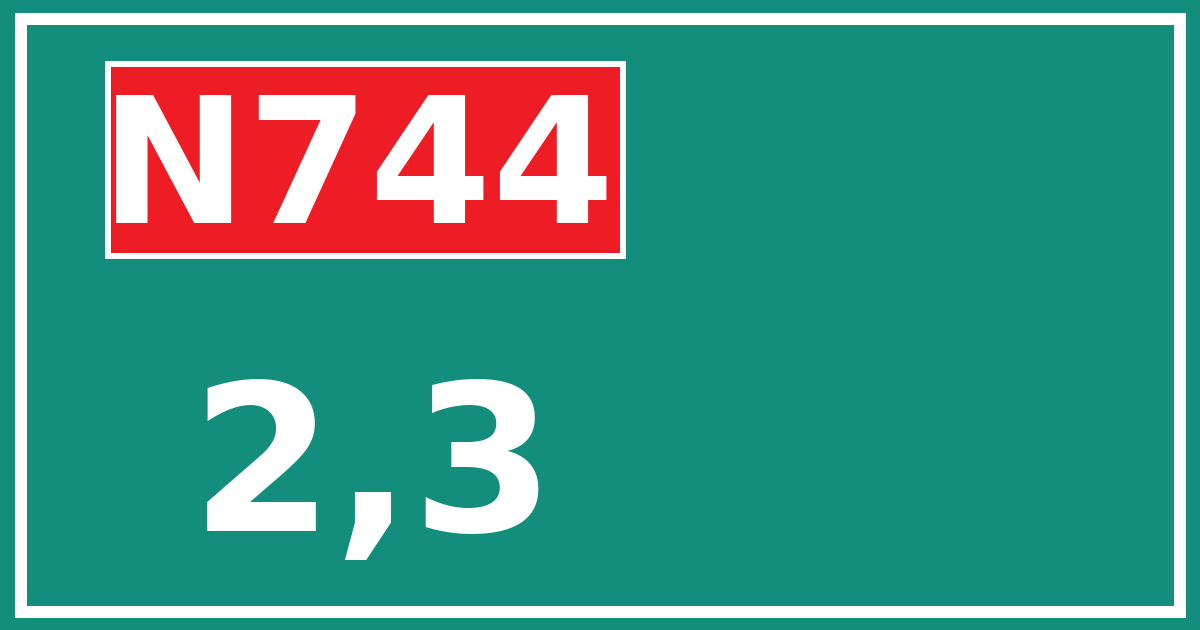 Hectometerbord N744 2,3