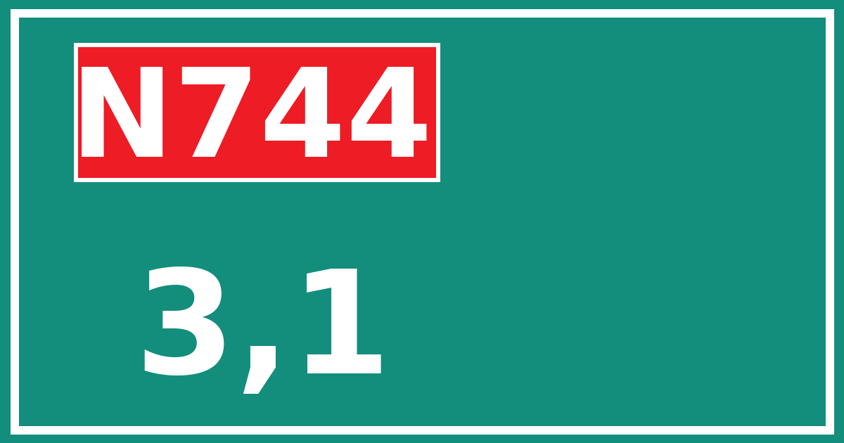 Hectometerbord N744 3,1