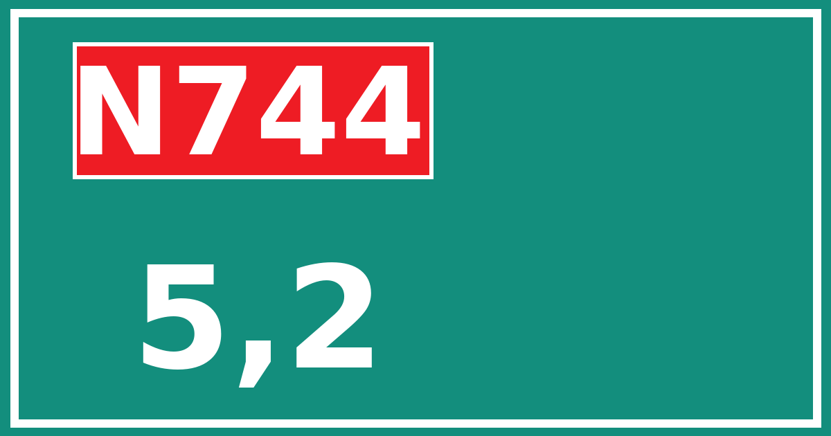 Hectometerbord N744 5,2