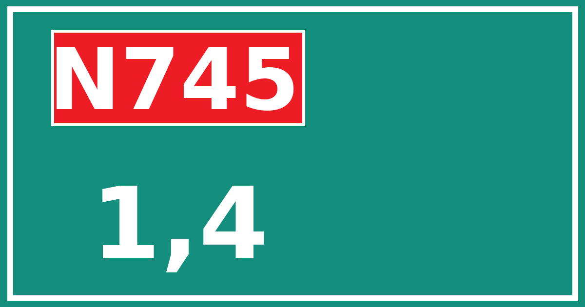 Hectometerbord N745 1,4