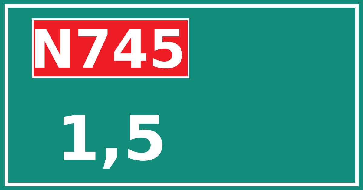 Hectometerbord N745 1,5
