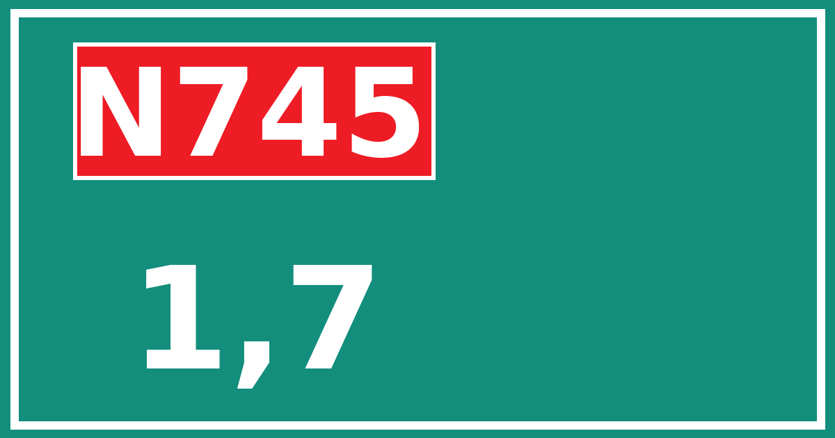 Hectometerbord N745 1,7