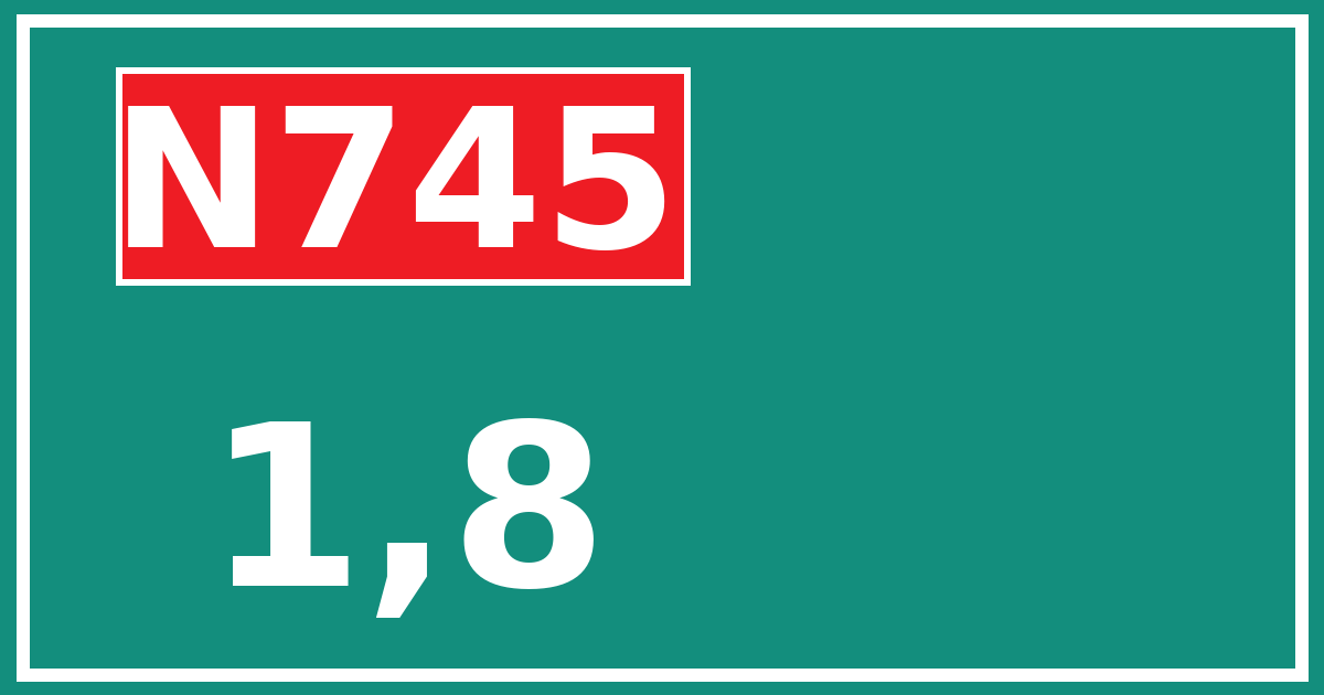 Hectometerbord N745 1,8