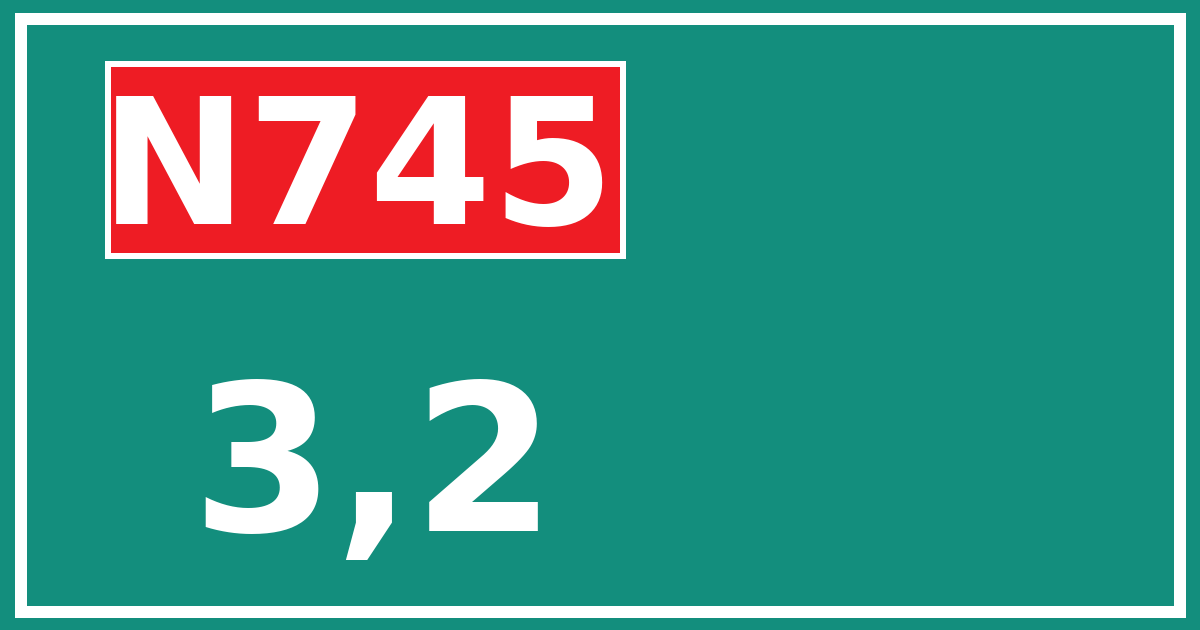 Hectometerbord N745 3,2