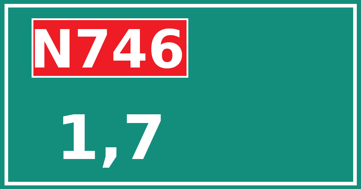 Hectometerbord N746 1,7