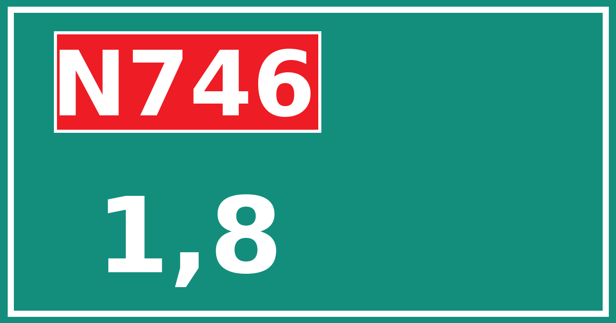 Hectometerbord N746 1,8