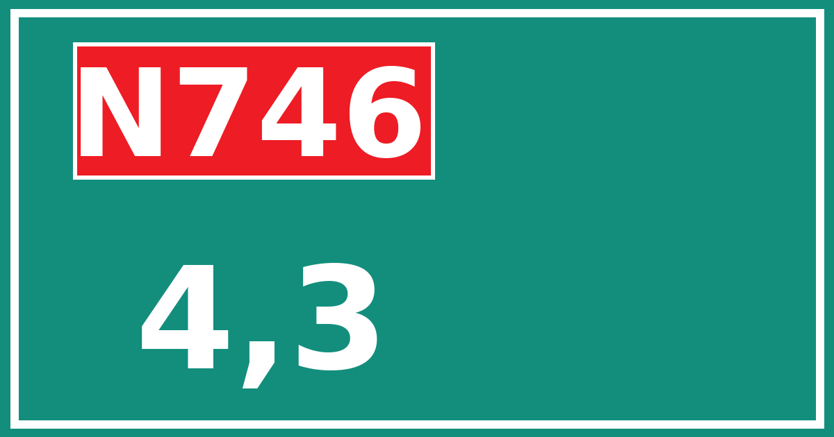 Hectometerbord N746 4,3