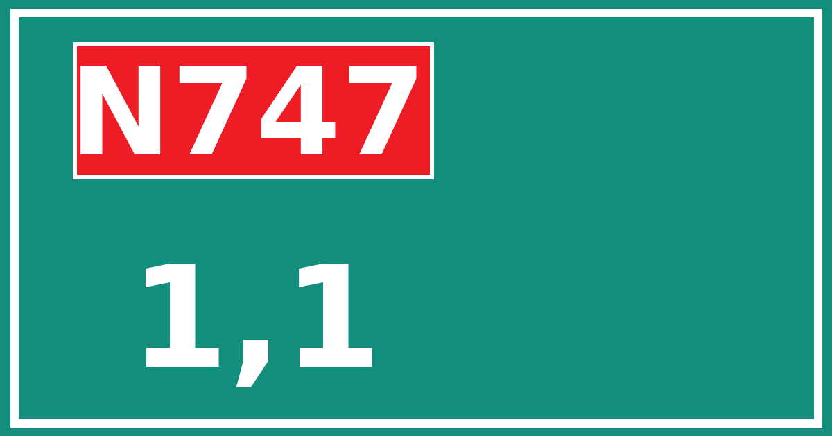 Hectometerbord N747 1,1
