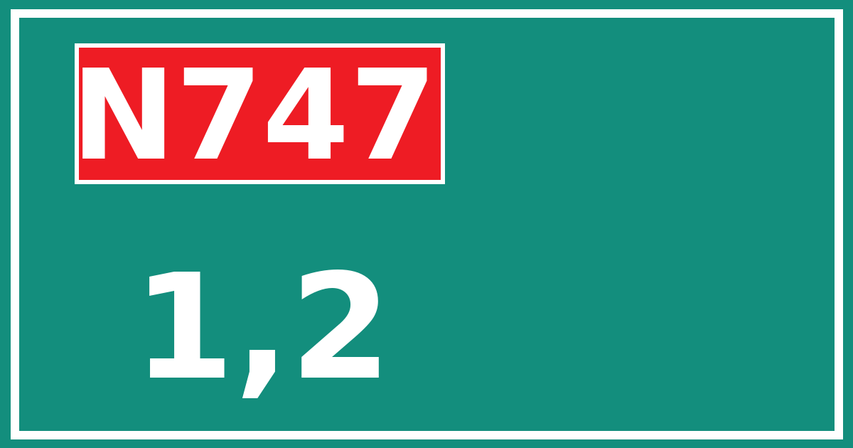 Hectometerbord N747 1,2