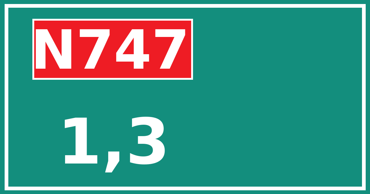 Hectometerbord N747 1,3