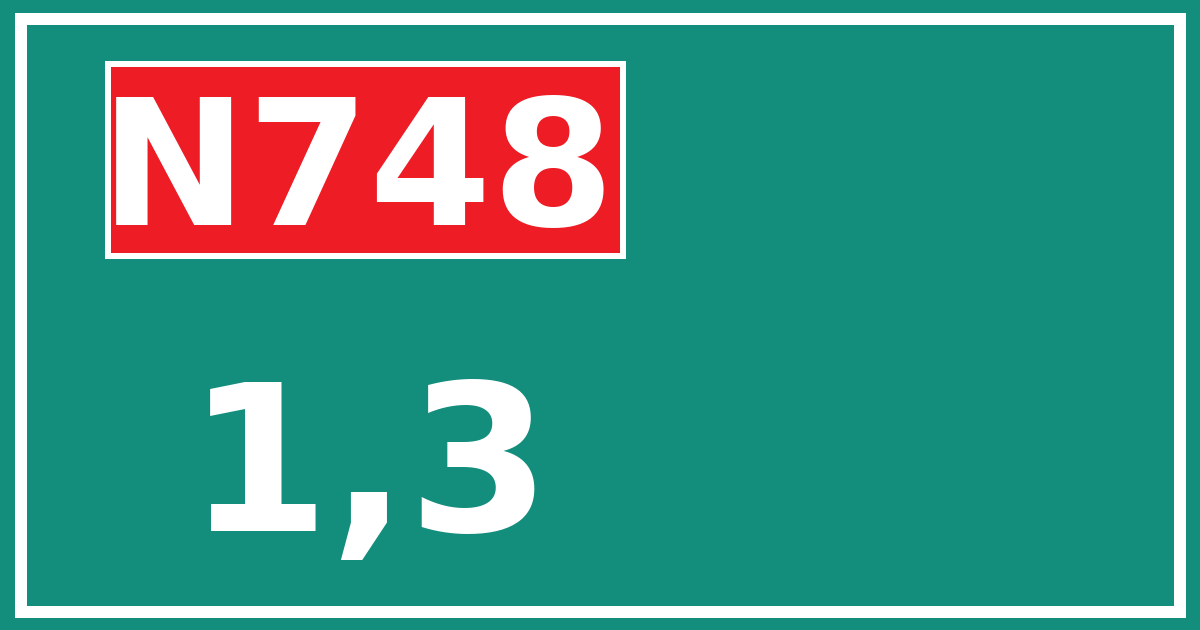 Hectometerbord N748 1,3