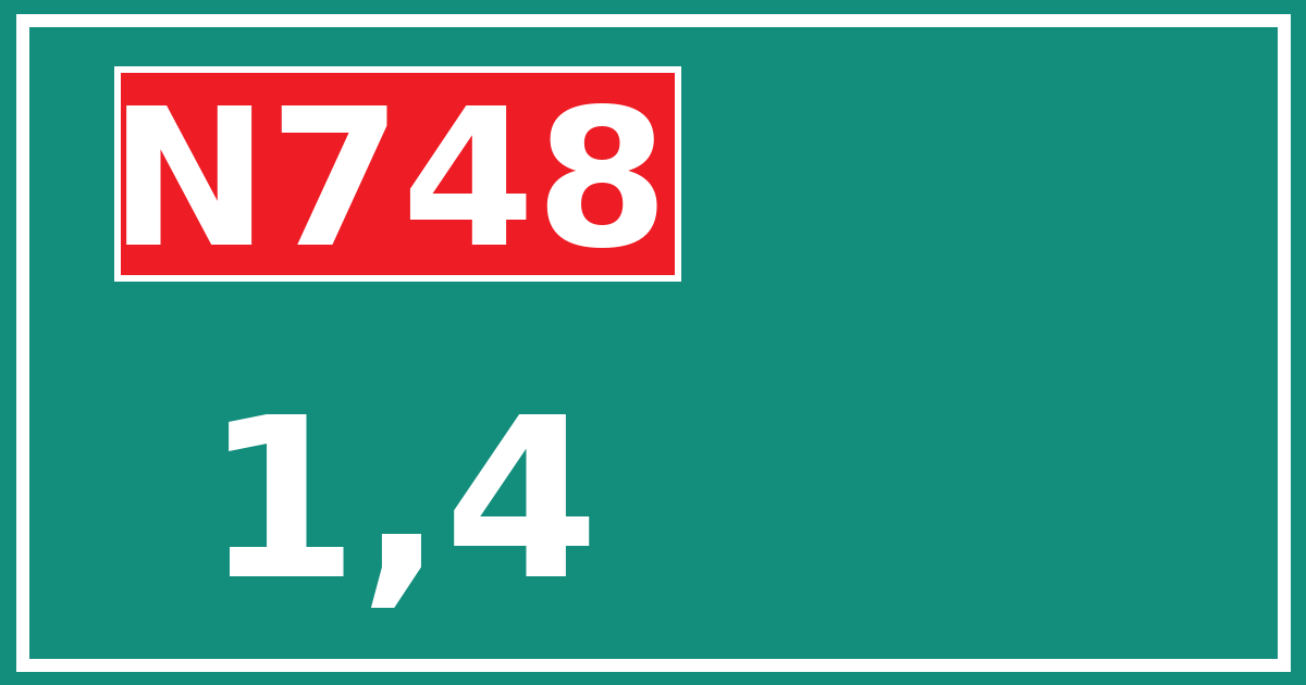 Hectometerbord N748 1,4