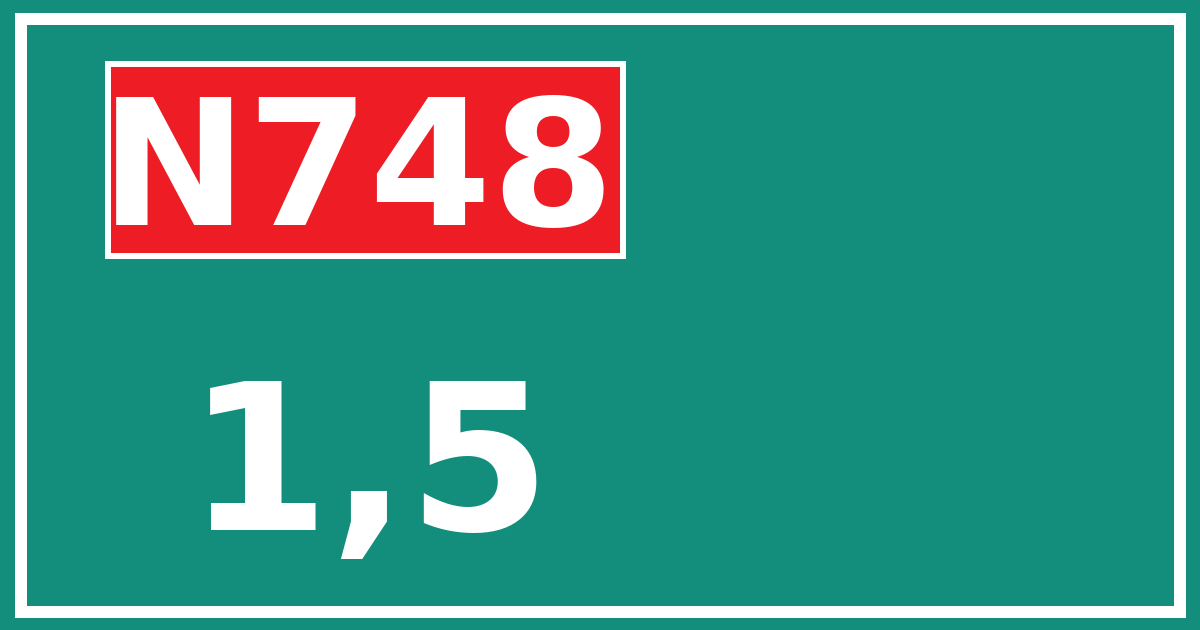 Hectometerbord N748 1,5