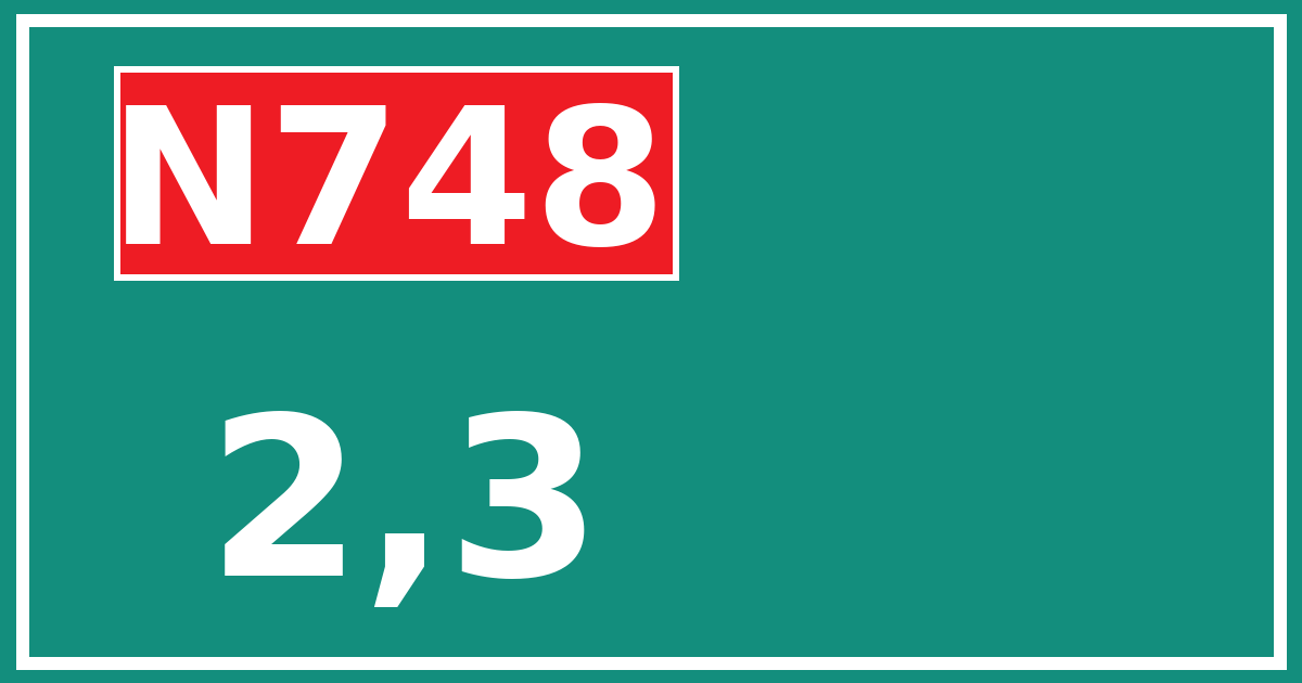 Hectometerbord N748 2,3