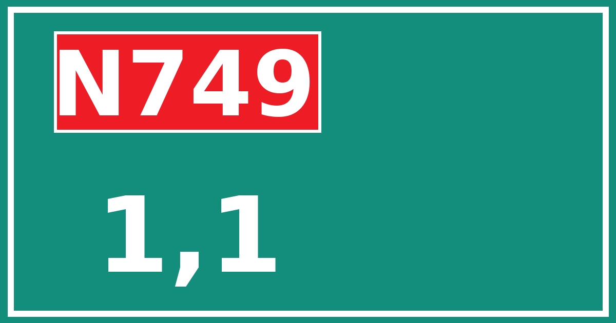 Hectometerbord N749 1,1