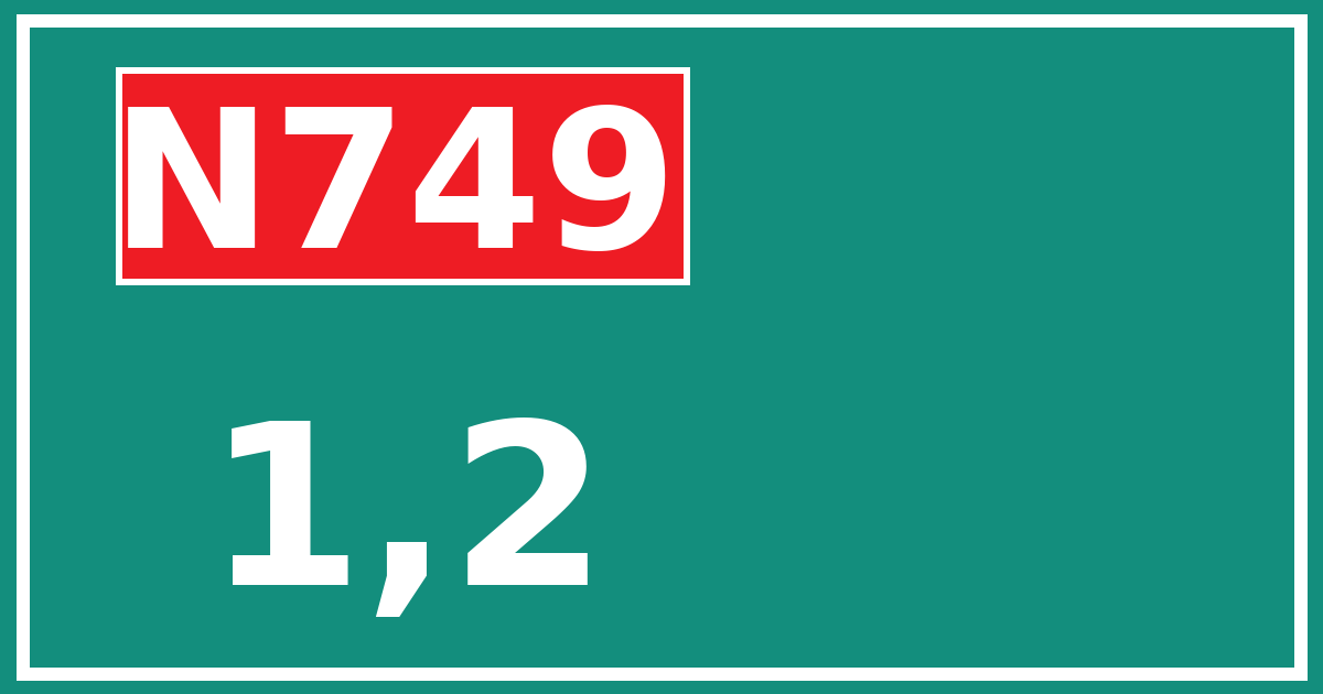 Hectometerbord N749 1,2