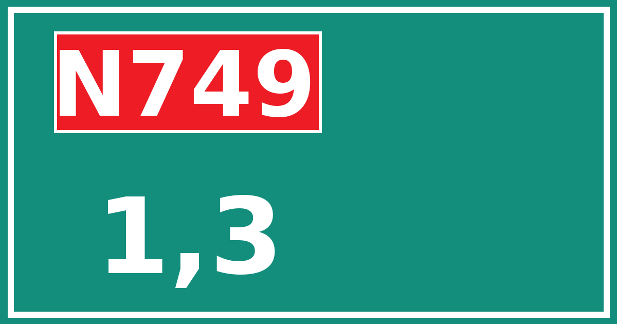 Hectometerbord N749 1,3