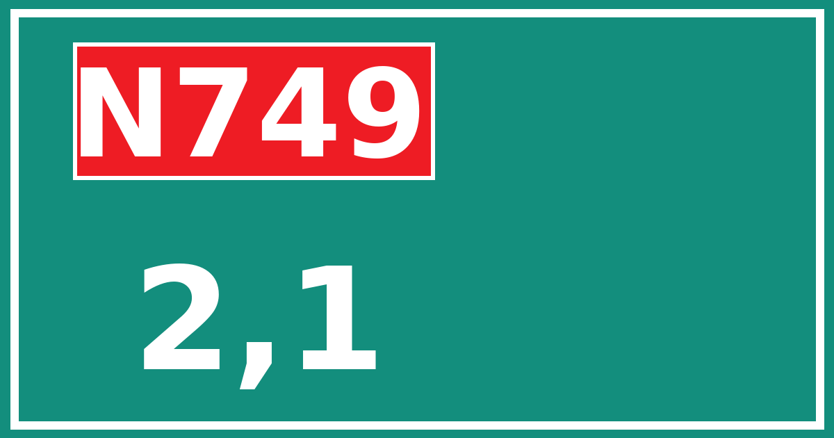 Hectometerbord N749 2,1
