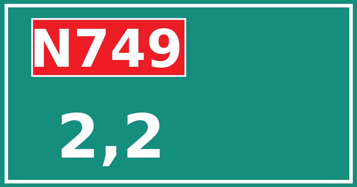 Hectometerbord N749 2,2