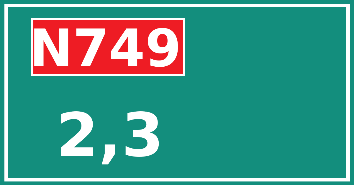 Hectometerbord N749 2,3