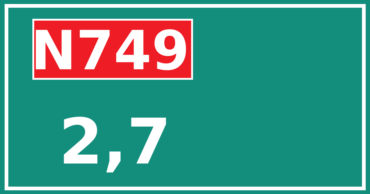 Hectometerbord N749 2,7