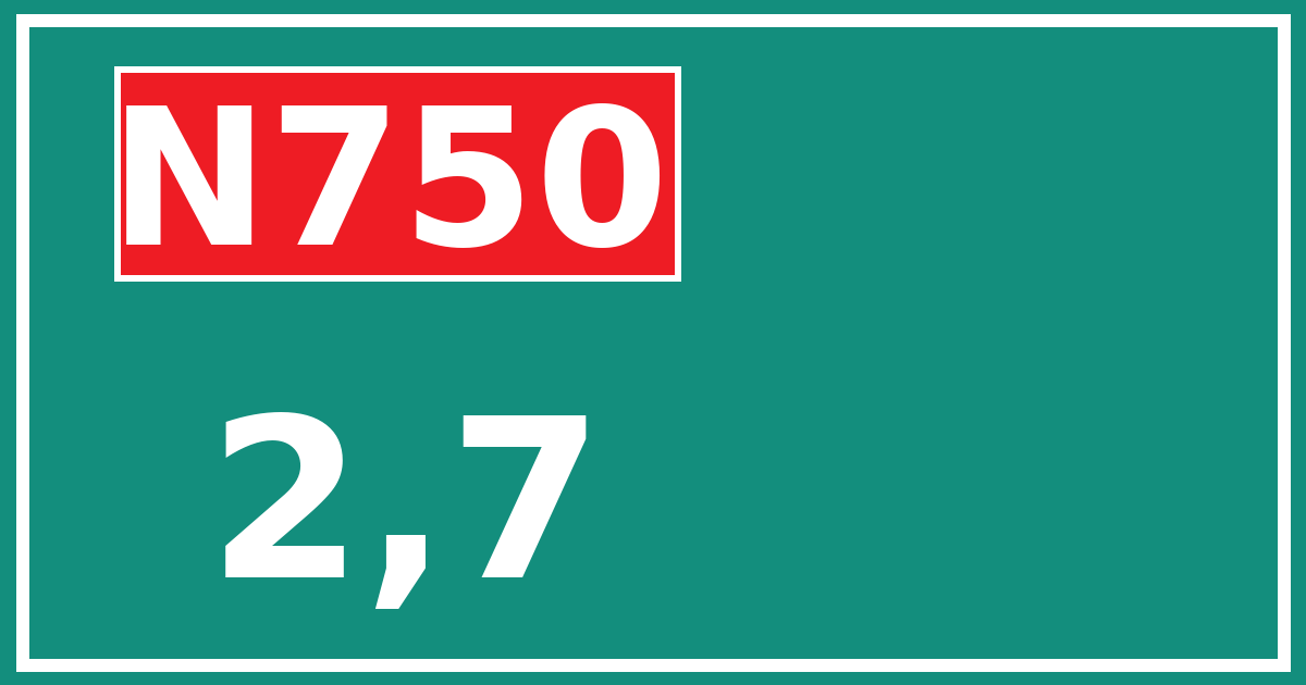 Hectometerbord N750 2,7