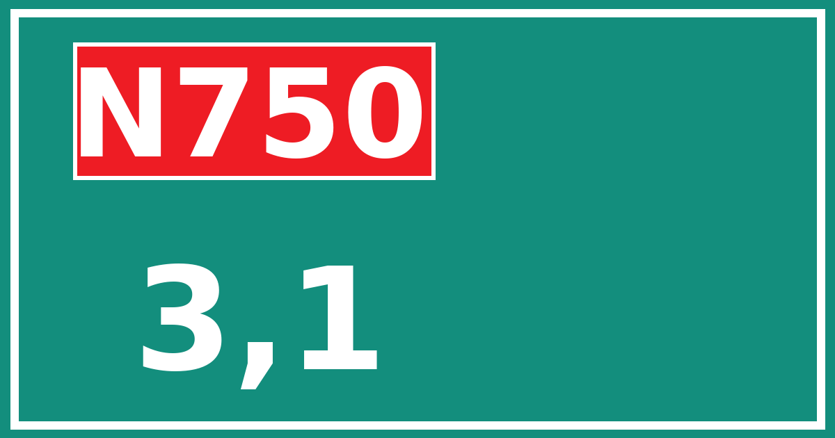 Hectometerbord N750 3,1