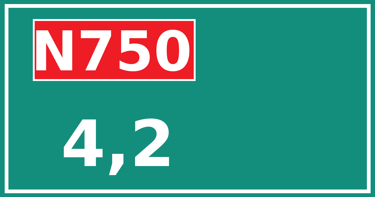 Hectometerbord N750 4,2