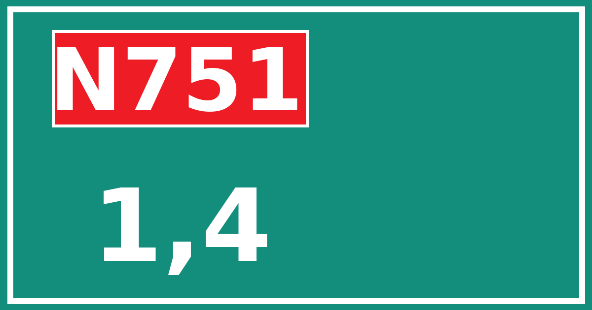 Hectometerbord N751 1,4