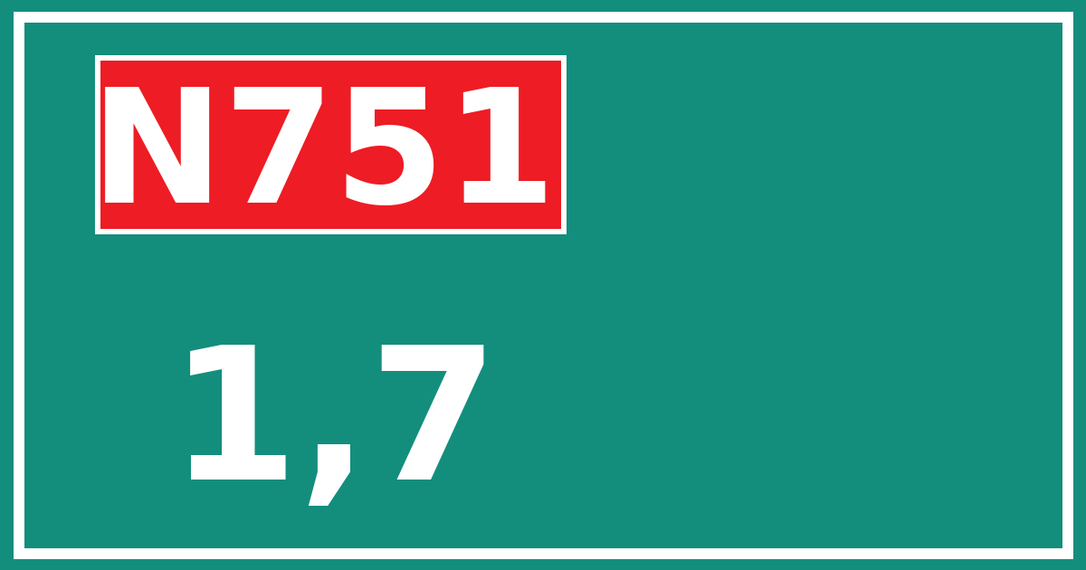 Hectometerbord N751 1,7