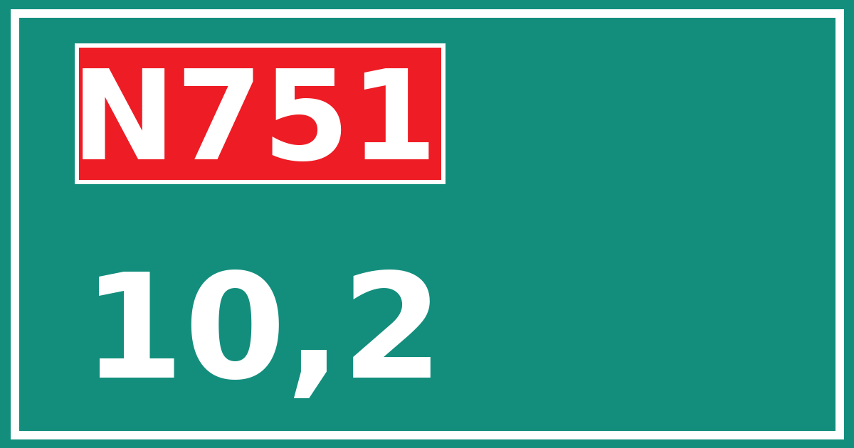 Hectometerbord N751 10,2